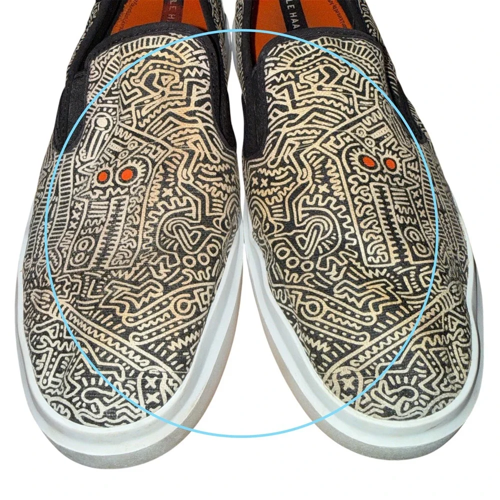 Cole Haan X Keith Haring GrandPro Rally Mens 13 Pre-Owned Slip On Sneakers Black